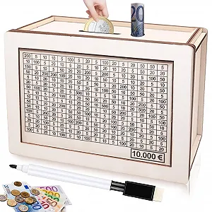 Скарбничка Wooden Money Box Дерев'яна з лічильником €10000 Вінтажна - Фото 1