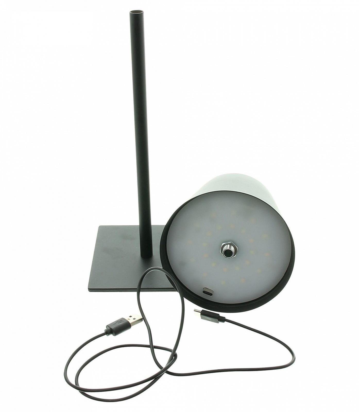 Настільна лампа FRANK FLECHTWAREN "Black" LED металева матова димована сенсорна 31 см Чорна, фото №3