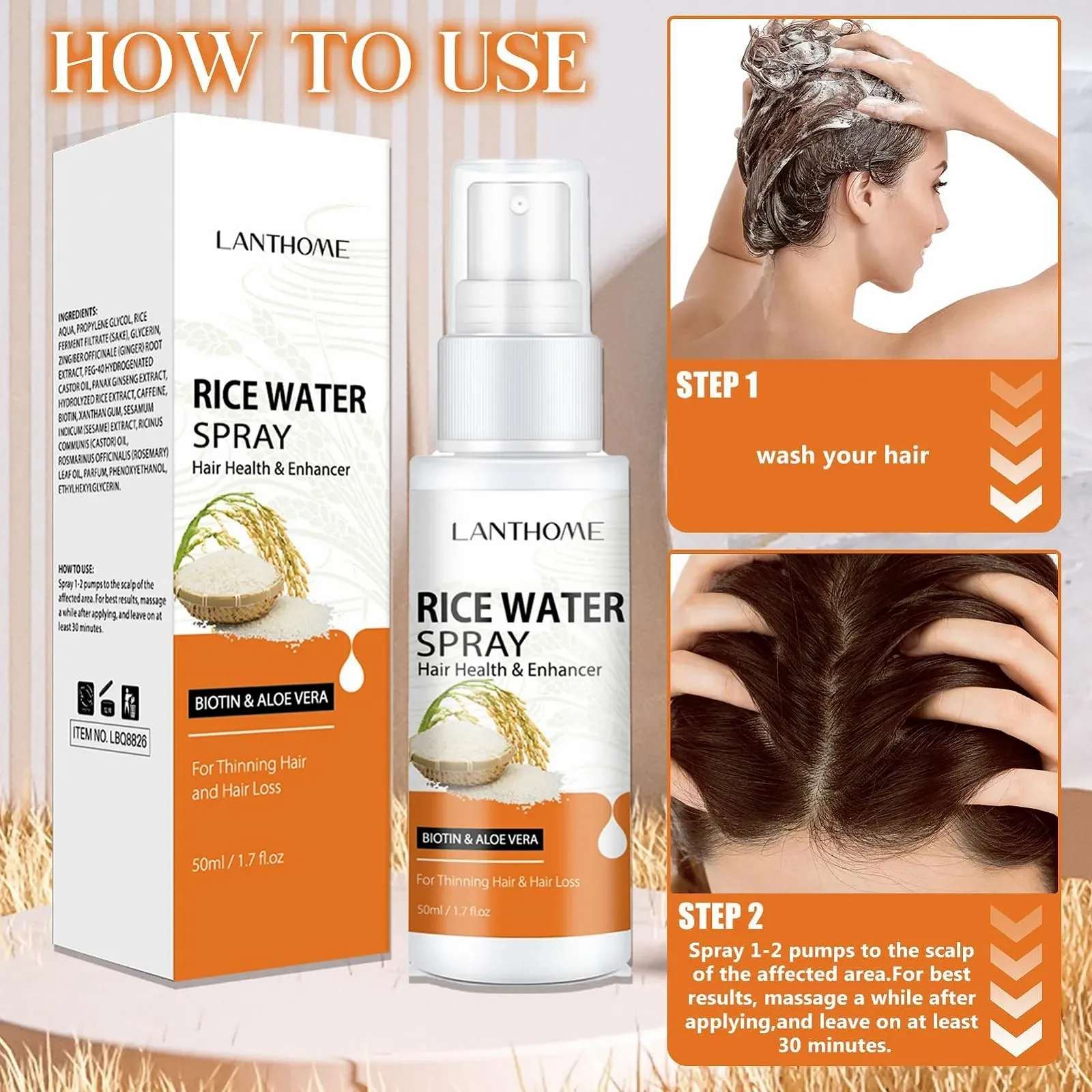 Спрей для росту волосся, Сироватка для росту волосся з біотином, фото №4 Спрей для росту волосся, Сироватка для росту волосся з біотином, фото №4