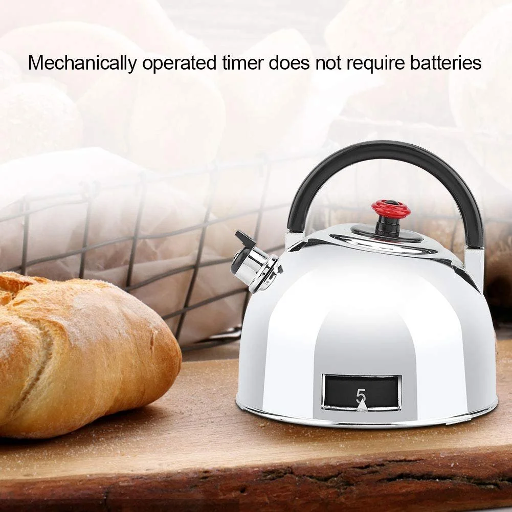 Таймер кухонний механічний Teapot Stainless Steel 60 хвилин Форма чайника Сталевий, фото №3 Таймер кухонний механічний Teapot Stainless Steel 60 хвилин Форма чайника Сталевий, фото №3