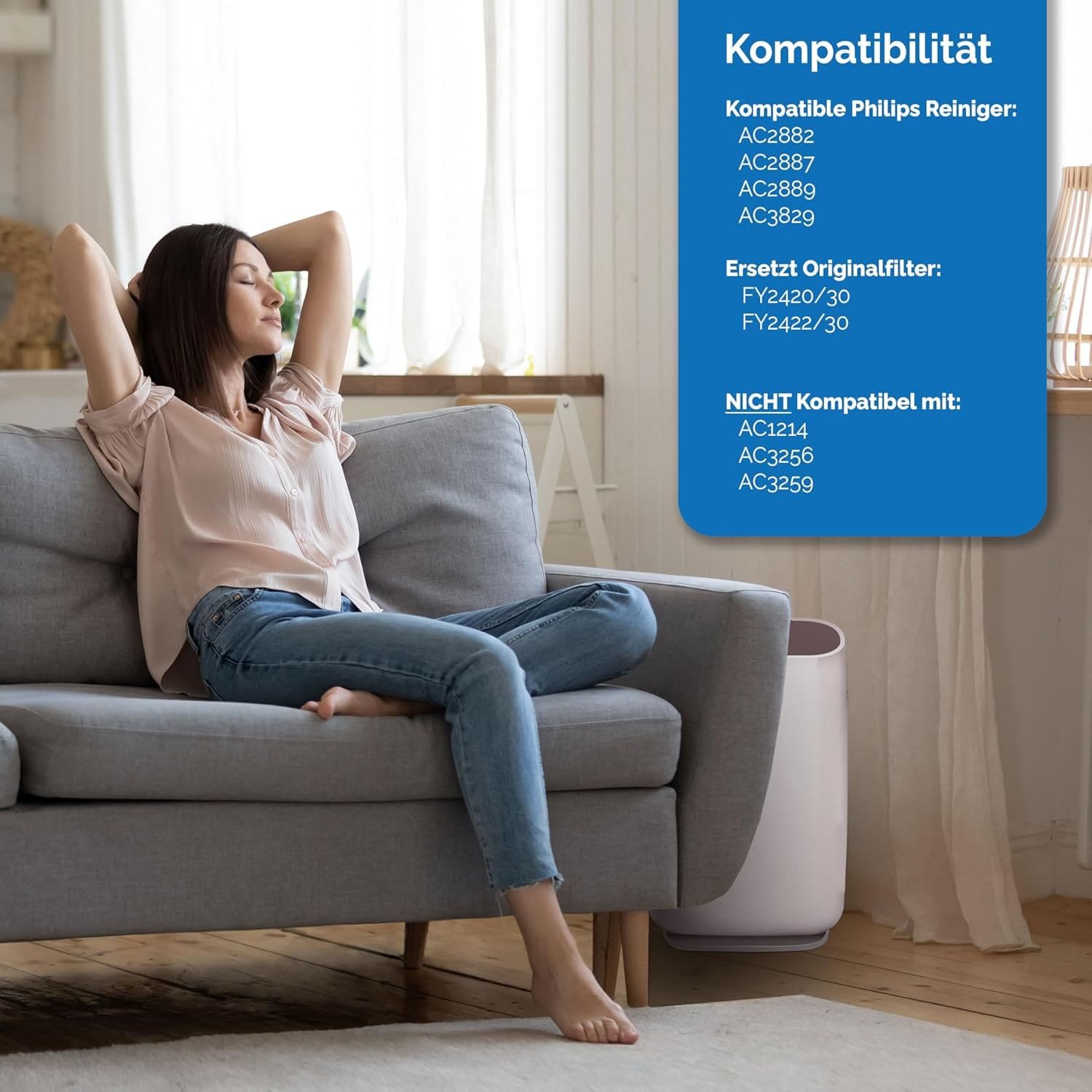 Комплект із 2 фільтрів для очищувача повітря Philips Чорно-білий, фото №5 Комплект із 2 фільтрів для очищувача повітря Philips Чорно-білий, фото №5