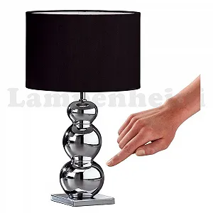 Настольная лампа Honsel Rügen 55241 хром / черный абажур сенсорный диммер 49 см - Фото 1