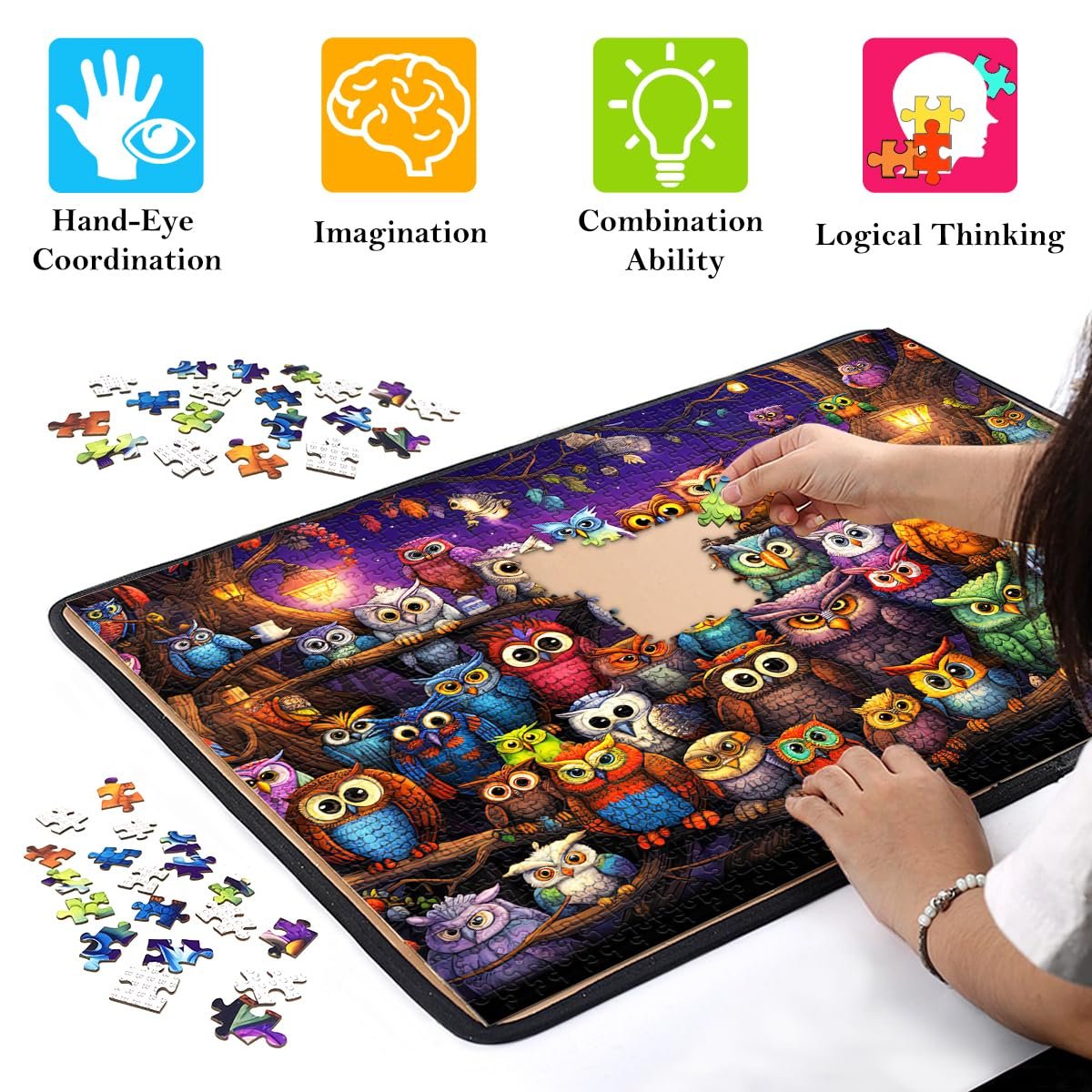 Пазл HUADADA Owl Family 1000 елементів, фото №6 Пазл HUADADA Owl Family 1000 елементів, фото №6