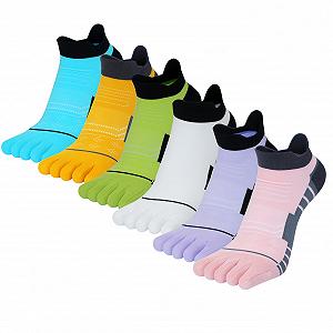 Носки с пальцами для женщин Носки для кроссовок Спортивные носки Носки с пятью пальцами Носки для бега Дышащие носки для тренировок Противоскользящие носки для походов Носки до щиколотки - 6 пар - Фото 1