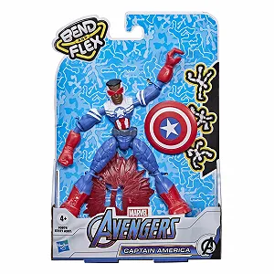 Фігурка Marvel Avengers Bend and Flex Captain America 15 см гнучка з аксесуаром synthetic.ua - Фото 1