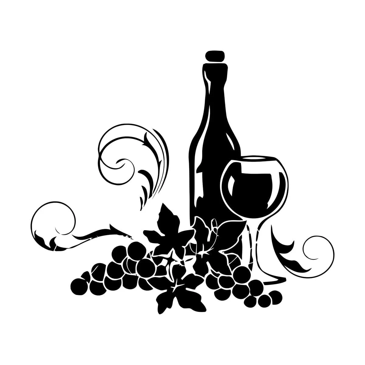 Наклейка на стіну Виноградна лоза Самоклеюча 37 x 42 см Чорна, фото №1 Наклейка на стіну Виноградна лоза Самоклеюча 37 x 42 см Чорна, фото №1