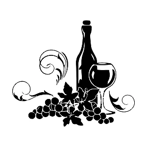 Наклейка на стіну Виноградна лоза Самоклеюча 37 x 42 см Чорна - Фото 1