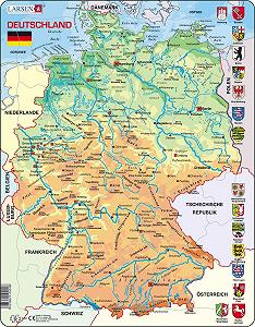 Пазл-рамка Larsen K40 Physical Map of Germany 50 елементів - Фото 1