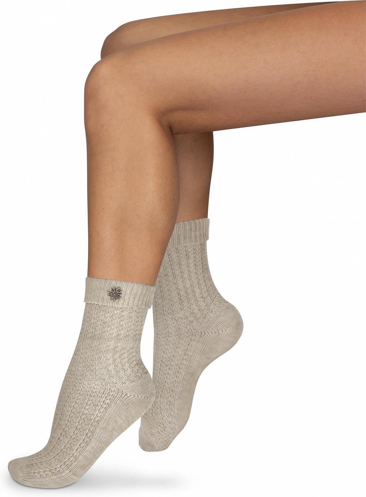 Чулки Normani Элегантные Cable с двойным кабельным узором Натуральный Меланж Edelweiss Pin Размер, фото №2