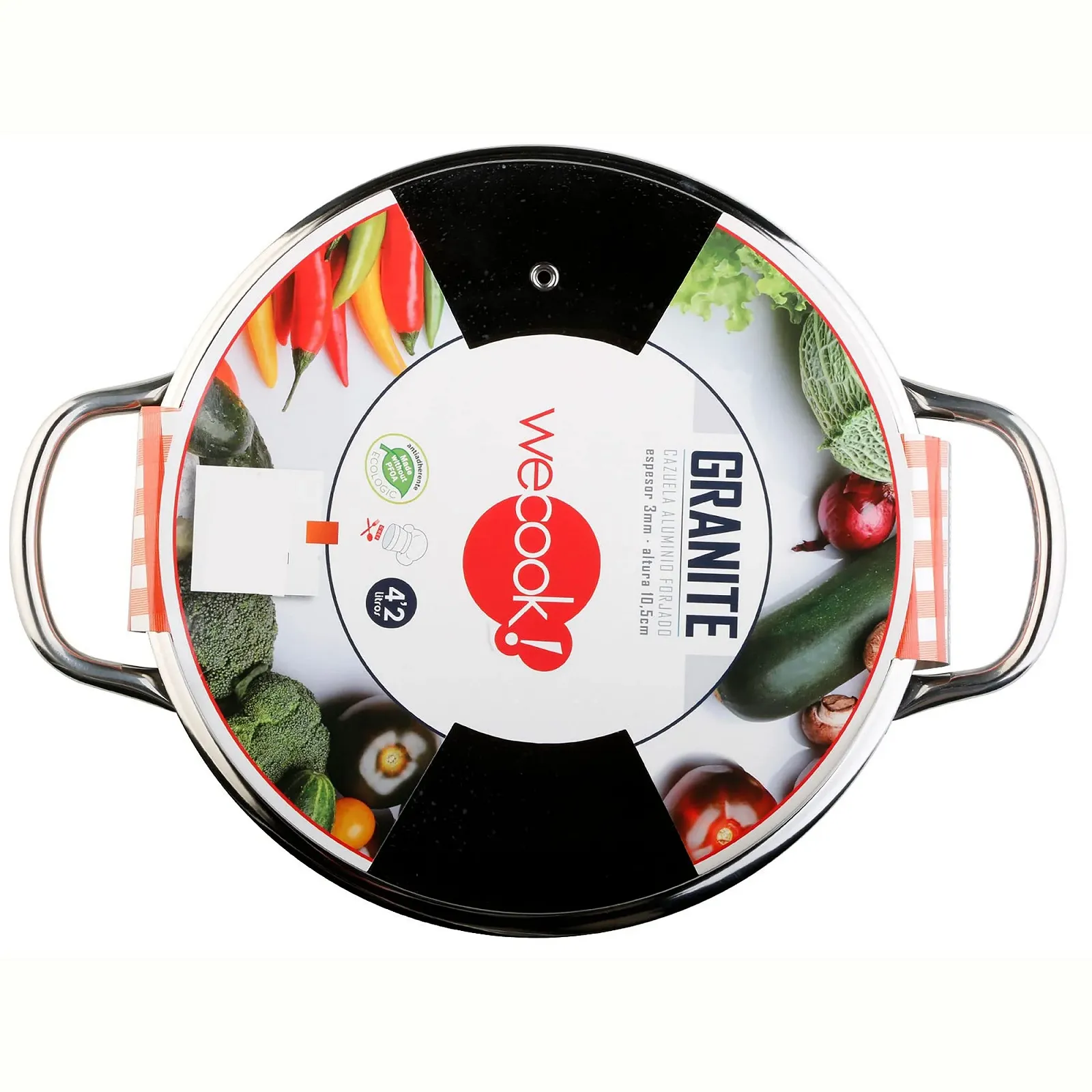 Каструля WECOOK! Granite 20 см з кришкою Алюмінієва 2,2 л Антипригарна, фото №4