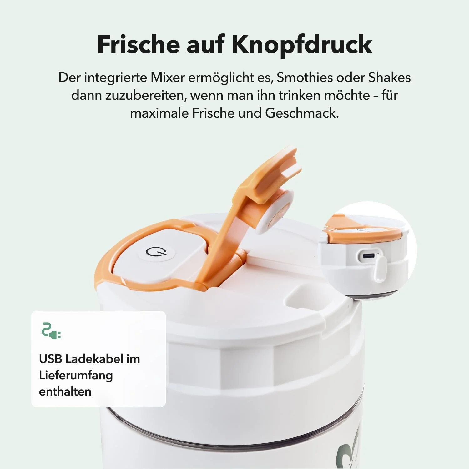 Портативний блендер Motai для напоїв і смузі 75 Ватт, фото №3