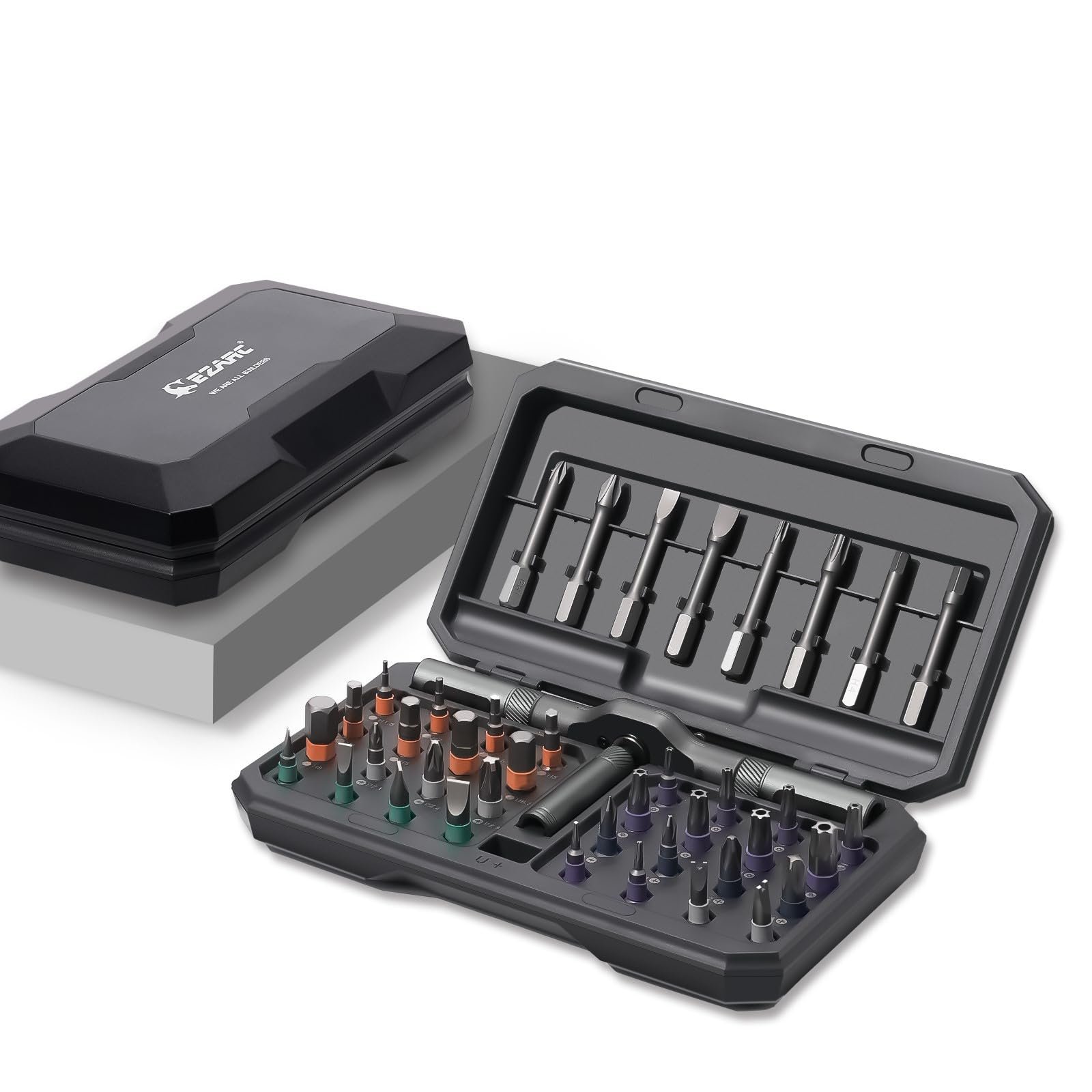 Набір викруток EZARC Precision Mechanic 42 в 1 з магнітною ручкою та знімним Т-образним трещітковим гачком, фото №1