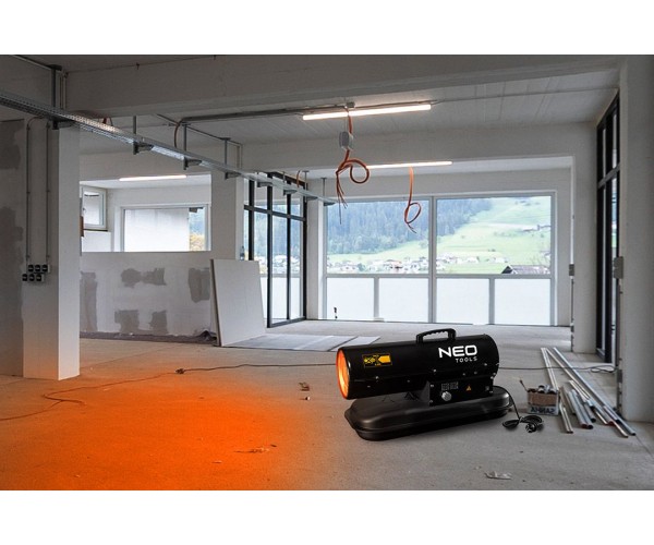 Neo Tools Теплова гармата дизель/гас 20 кВт 550 м3/год, прямого нагріву бак 19л витрата 1.9л/год, IPX4, фото №2