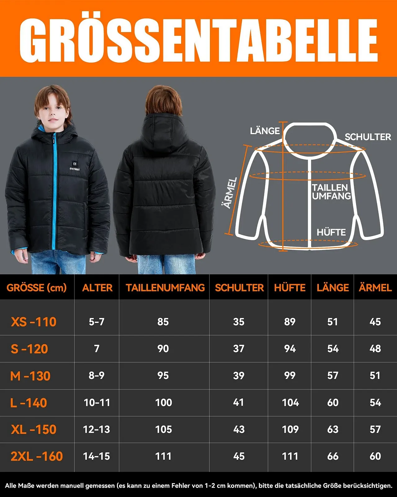 Дитяча куртка з підігрівом CYCYHEAT з Power Bank 10000 mAh 7.4 V для хлопчиків, зимова з капюшоном та підігрівом, фото №5 Дитяча куртка з підігрівом CYCYHEAT з Power Bank 10000 mAh 7.4 V для хлопчиків, зимова з капюшоном та підігрівом, фото №5