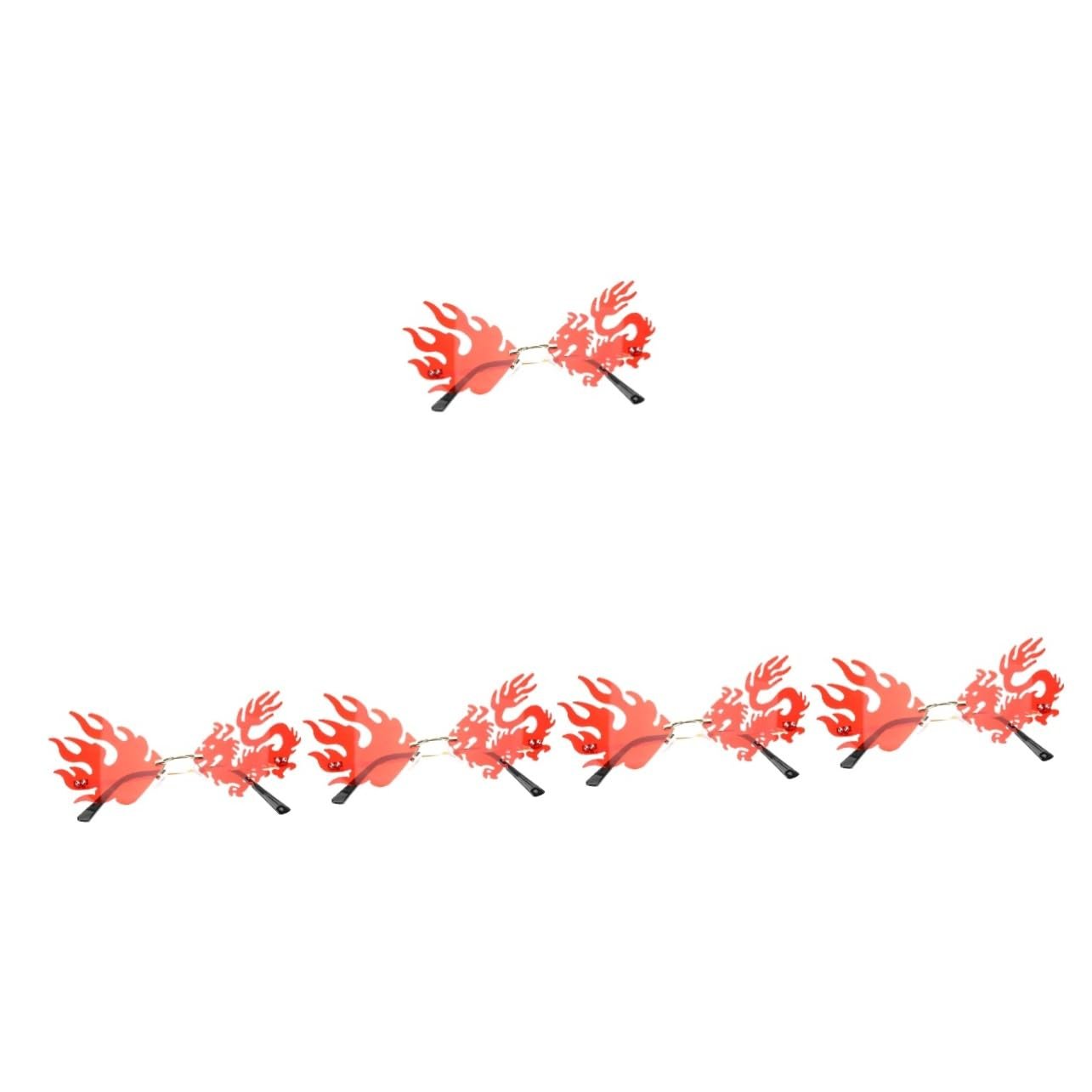 Сонцезахисні окуляри Серце PACKOVE 5шт Без оправи Метал Червоний, фото №1