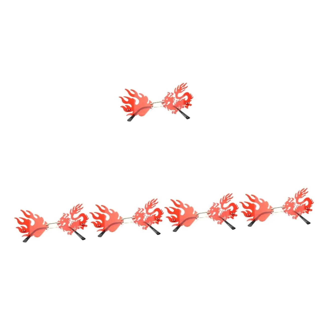 Сонцезахисні окуляри Серце PACKOVE 5шт Без оправи Метал Червоний, фото №1 Сонцезахисні окуляри Серце PACKOVE 5шт Без оправи Метал Червоний, фото №1