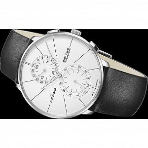 Годинник JUNGHANS Meister Fein Chronoscope Mega Solar Радіокерований Чорний 59/4200.00, сріблястий, Класичний synthetic.ua - Фото 1