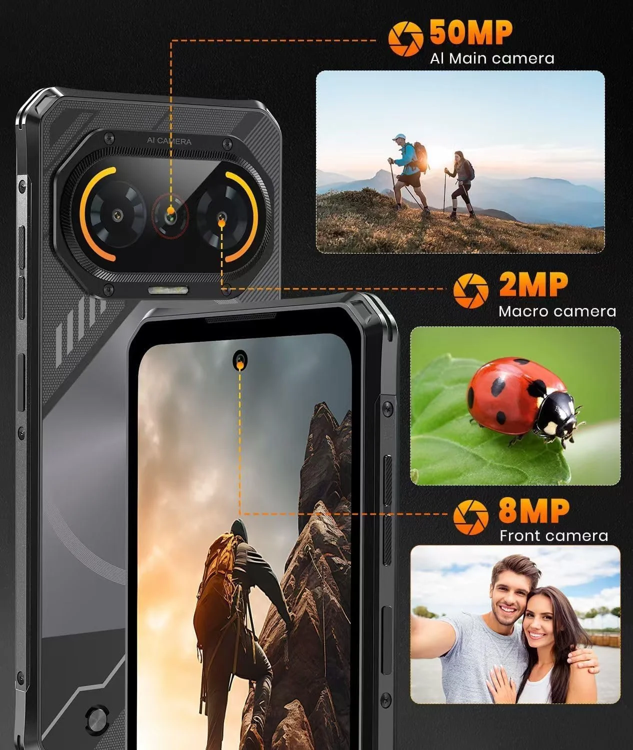 Смартфон FOSSiBOT F114 Rugged 6.67 дюйма Android 15 50MP + 8MP 12GB RAM + 128GB/1TB ROM IP68/IP69K NFC OTG, фото №5 Смартфон FOSSiBOT F114 Rugged 6.67 дюйма Android 15 50MP + 8MP 12GB RAM + 128GB/1TB ROM IP68/IP69K NFC OTG, фото №5