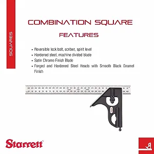 Кутник комбінований Starrett C33MH-300 / 300мм / 90°+45° / Загартована сталь / Сірий ціна на synthetic.ua - Фото 1 Кутник комбінований Starrett C33MH-300 / 300мм / 90°+45° / Загартована сталь / Сірий synthetic.ua - Фото 1