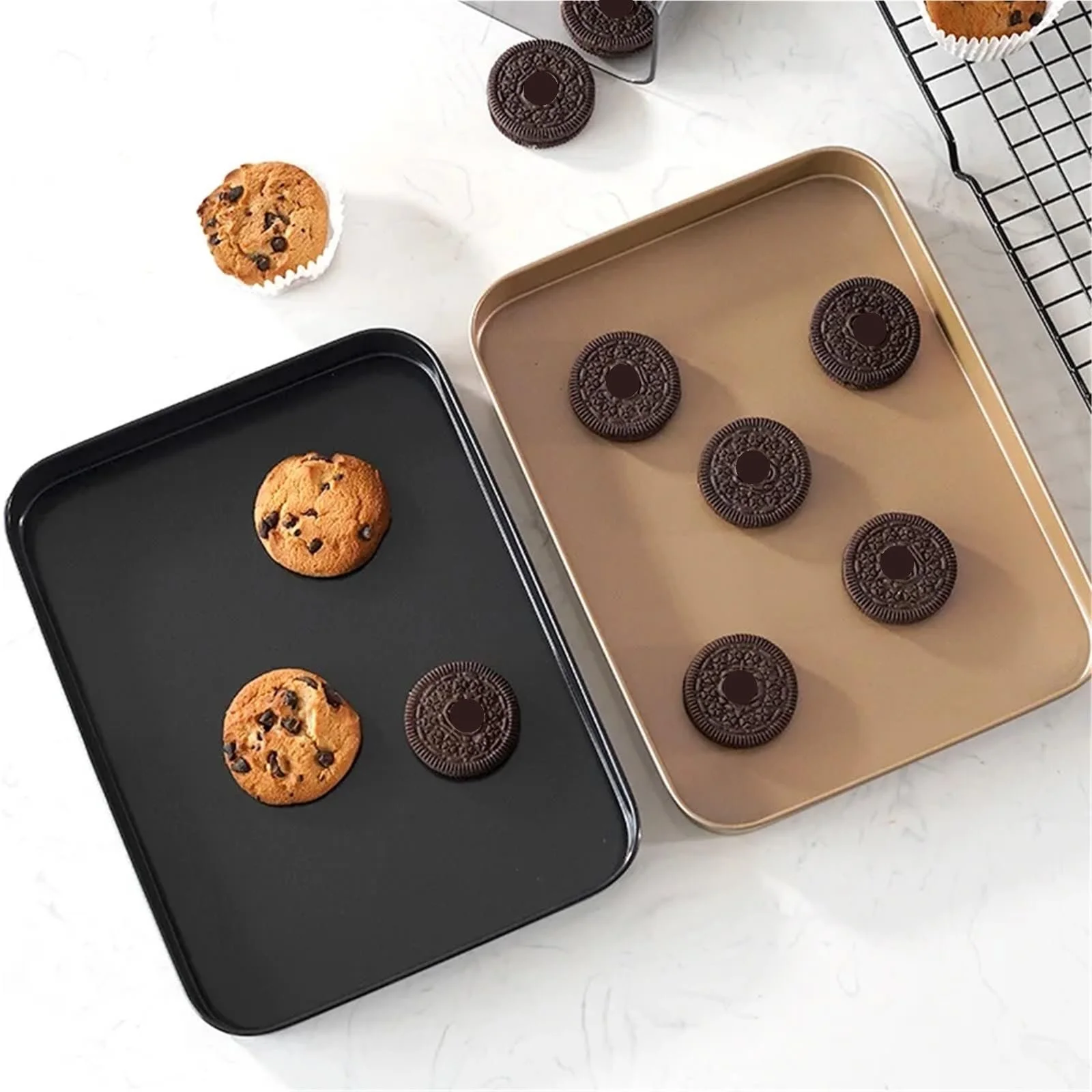 Форма для запікання 25.4 см квадратна антипригарна вуглецева сталь золотиста для піци та випічки, фото №4