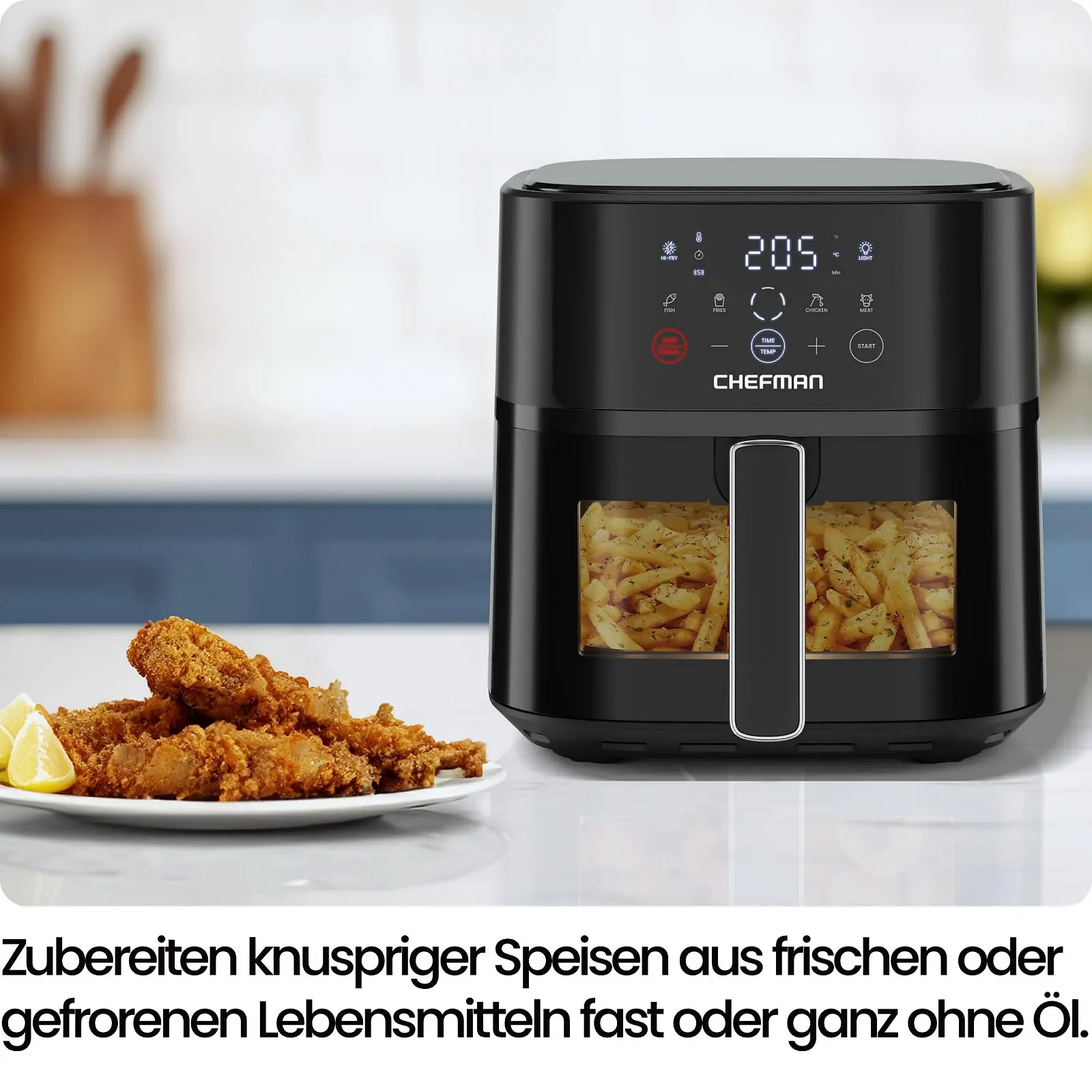 Мультипіч Chefman 5.7 л Hi-Fry оглядове вікно Чорна, фото №2 Мультипіч Chefman 5.7 л Hi-Fry оглядове вікно Чорна, фото №2