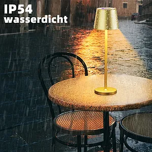 Настільна лампа Qsky Wireless Dimmable LED Battery 3000 K + RGB Алюмінієва IP54 Золотиста (1 шт.) synthetic.ua - Фото 1