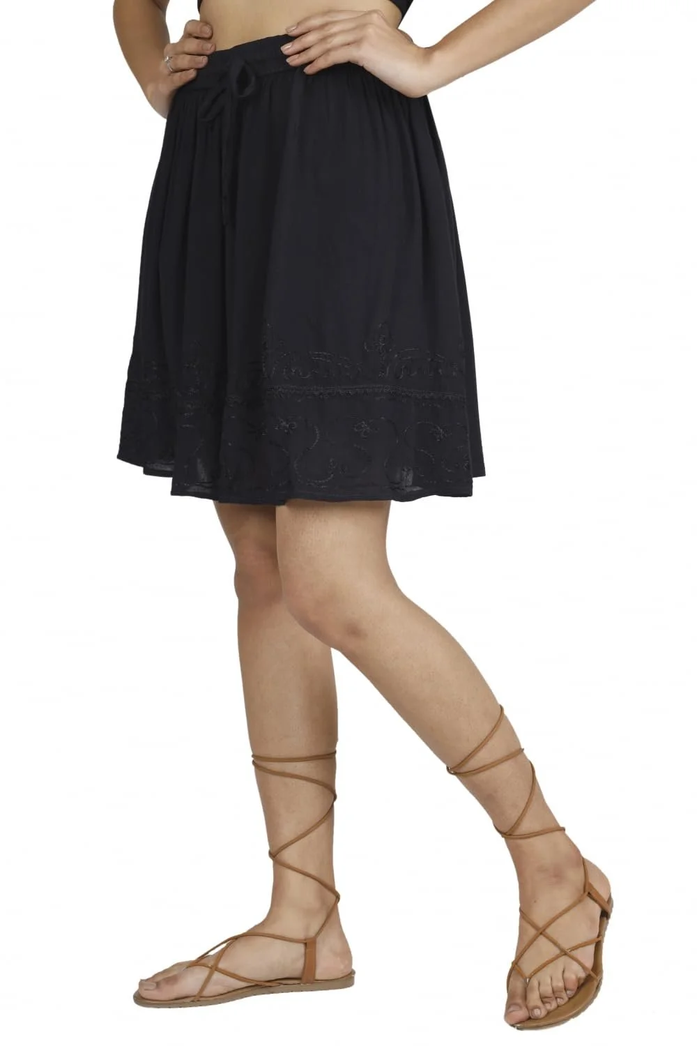 Мини-юбка GURU SHOP Женская вышитая Красный, размер 10, фото №5