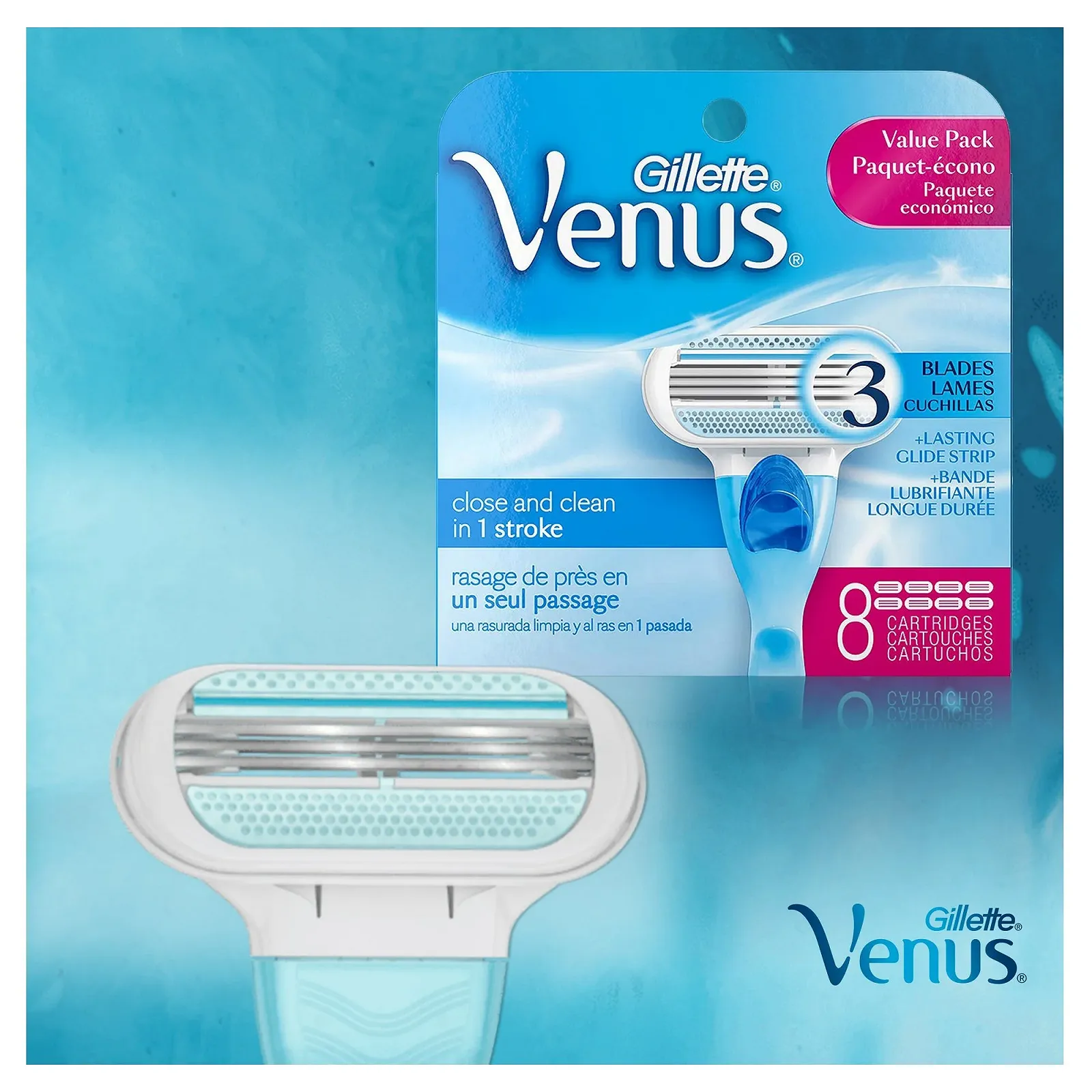 Сменные кассеты Gillette Venus Original, 4 шт. в упаковке, фото №3