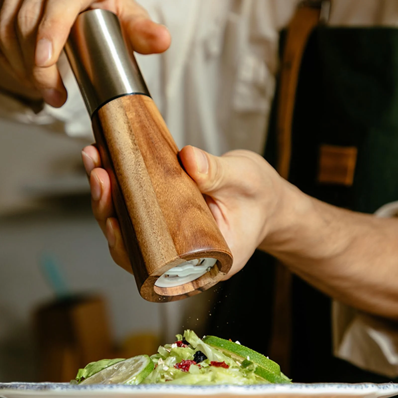 Набор Мельница с поддоном Ручная кухонная принадлежность Дерево, фото №7