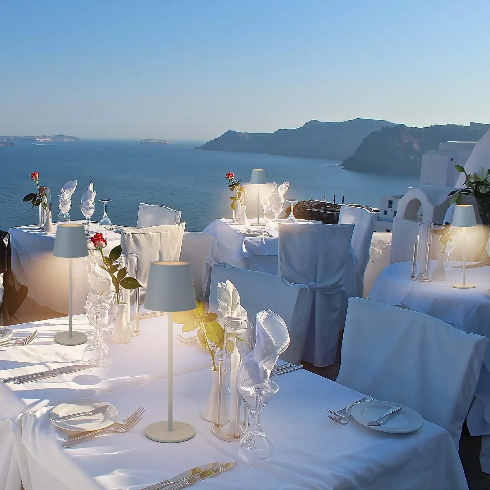 Настільна лампа Aipsun (Набір із 2 шт.) акумуляторна LED 6000 mAh бездротова IP54 синя, фото №8