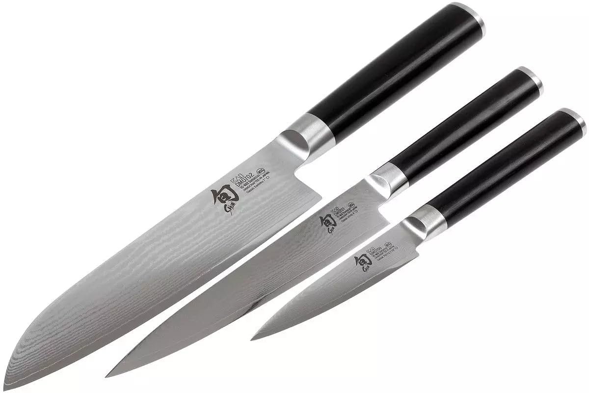 Набір ножів Kai Shun Damascus 3 предмети в дерев'яній коробці, фото №4