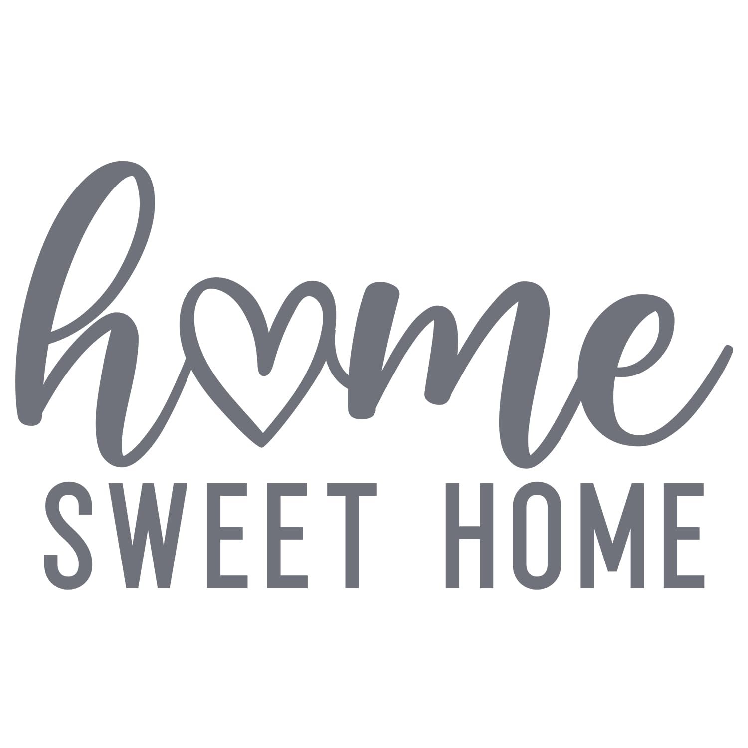 Наклейка на стіну GRAZDesign Home Sweet Home 50 x 30 см сіра, фото №2 Наклейка на стіну GRAZDesign Home Sweet Home 50 x 30 см сіра, фото №2