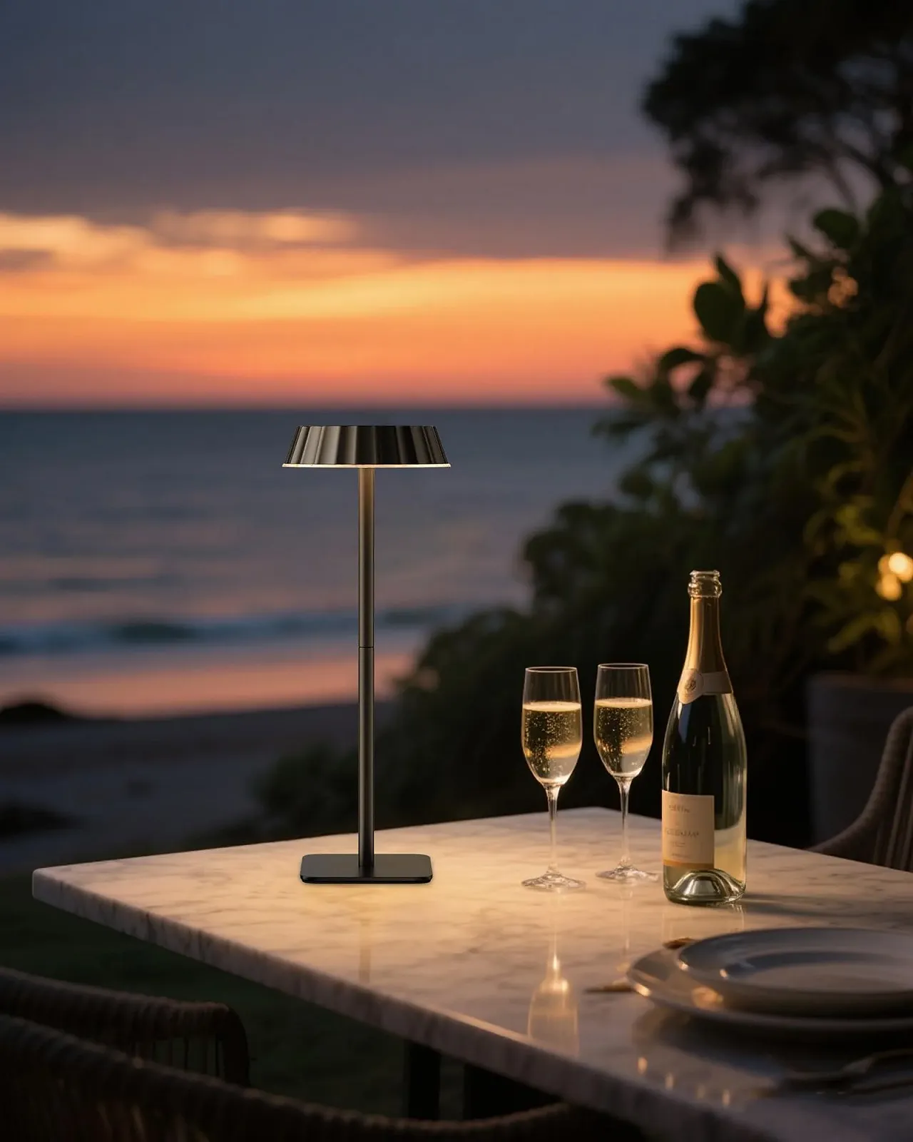 Настільна лампа EppieBasic бездротова акумуляторна набір з 2 шт 18 W швидка зарядка 3 колірні температури диммована IP65 водонепроникна чорна, фото №6