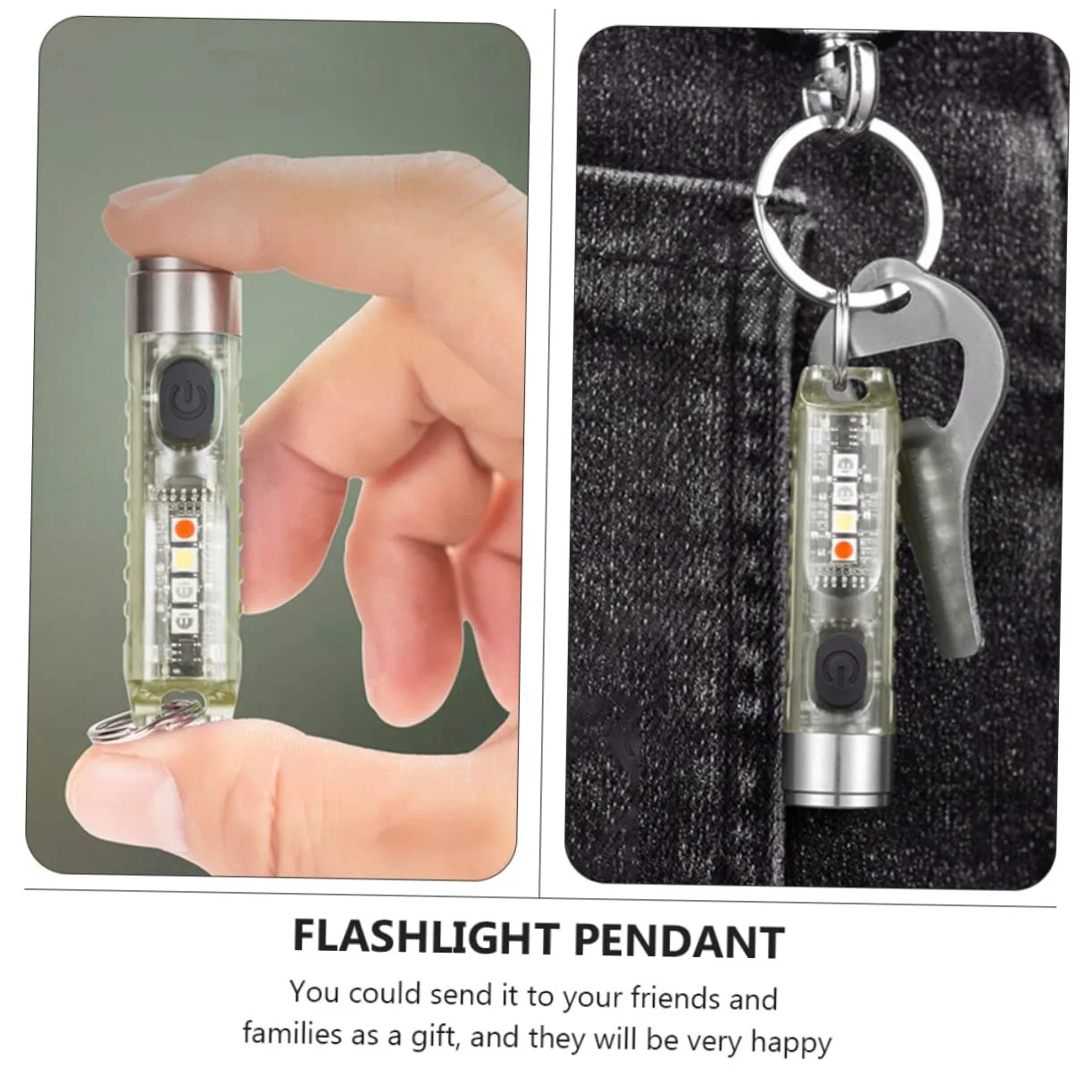 Міні Ліхтарик GALPADA USB Акумуляторний для Ключів LED для Кемпінгу на Відкритому Повітрі Надзвичайних Ситуацій Іграшка, фото №7