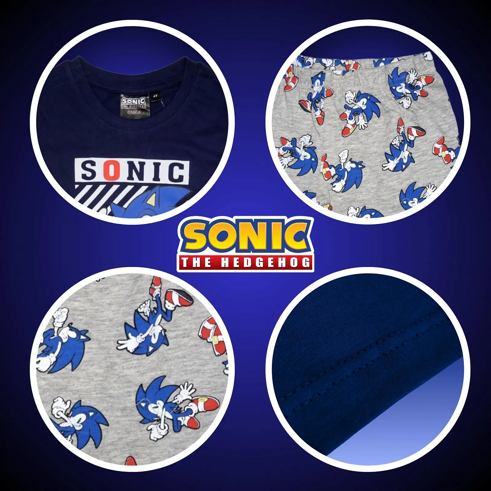 Комплект піжами (футболка та шорти) Sonic The Hedgehog для хлопчиків, фото №5