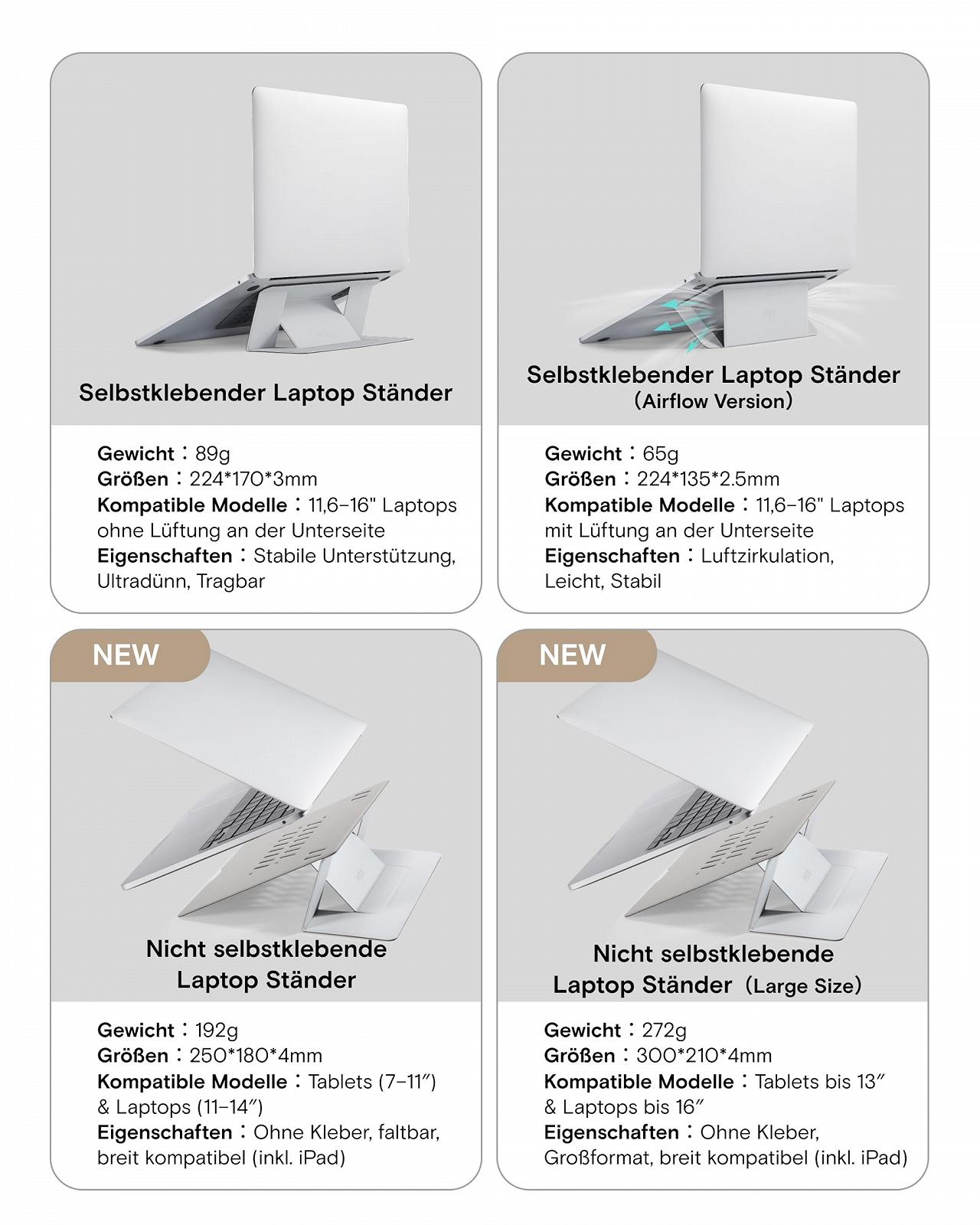 Підставка для ноутбука MOFT Invisible Airflow, з відкритим дизайном для відведення тепла, регульованим подвійним кутом, фото №10