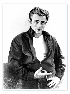Постер James Dean 1955 13 x 18 см Черно-белый Глянцевый - Фото 1