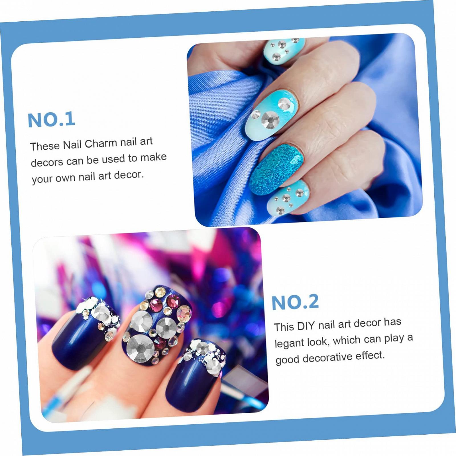 Стрази для нігтів Ipetboom 1440 шт. Кристалічні срібні, фото №9