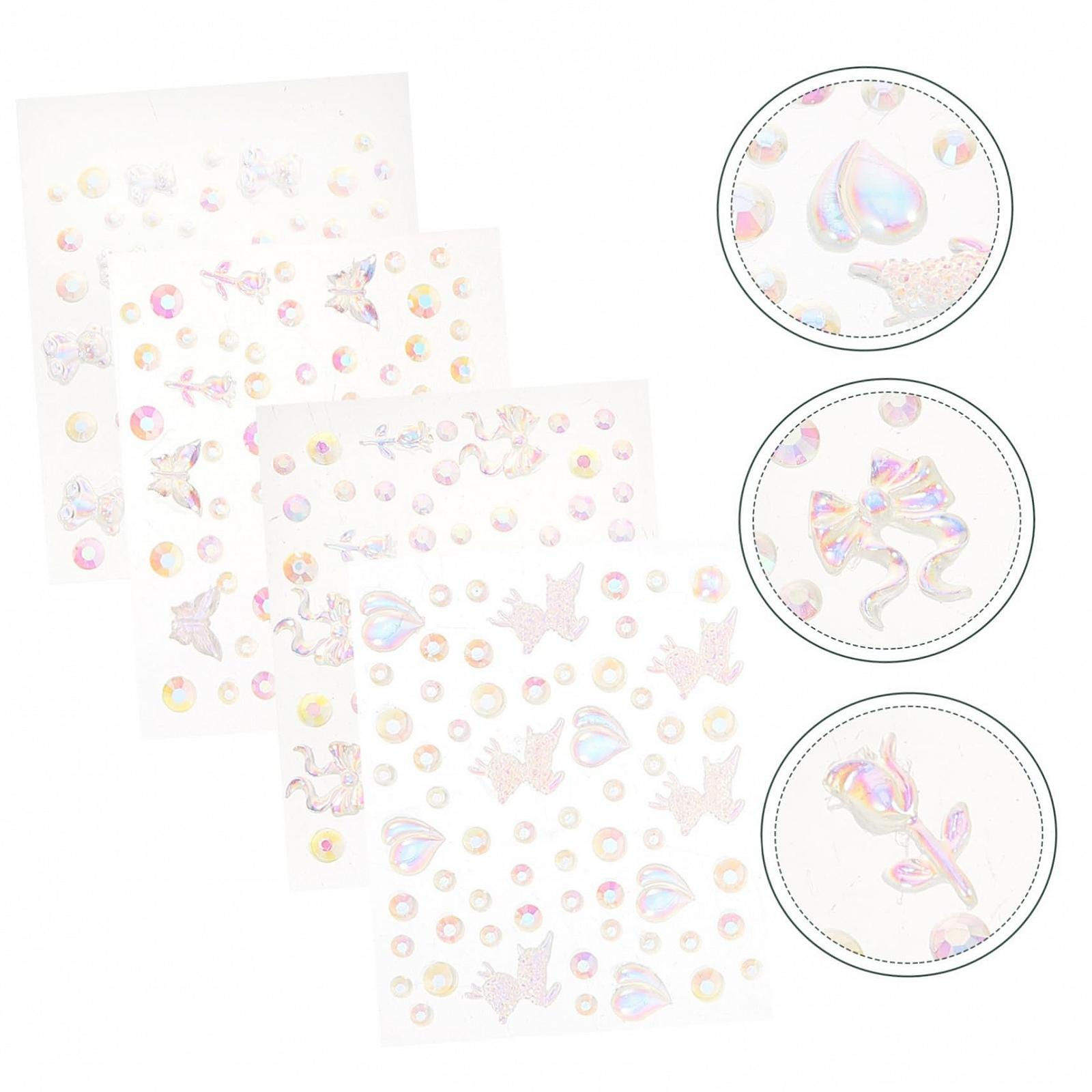 Стразы для ногтей FRCOLOR 4 листа, украшения для ногтей своими руками, маленькие подвески для ногтей, драгоценности для маникюра, украшения для ногтей для женщин, камни для лица-бабочки, аксессуары для нейл-арта, фото №3