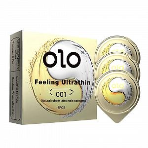 Презервативы OLO Ice Fire 3 штуки Желтый 23796 - Фото 1