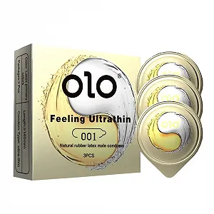 Презервативи OLO Ice Fire 3 штуки Жовтий 23796 - Фото 1