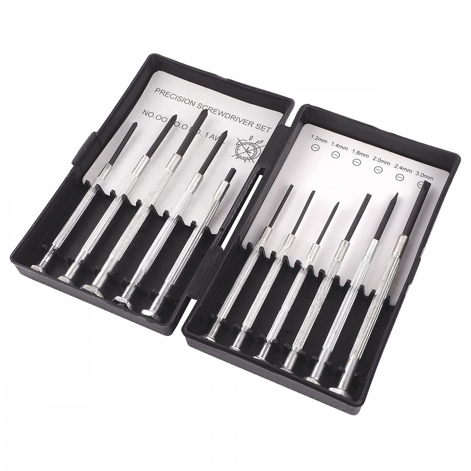 Отвертка набор BAUSTER Precision 11 шт. для механиков инструменты для мелкого ремонта: ноутбук, мобильный телефон, очки, магнитный набор для часовщиков в коробке для хранения, фото №6