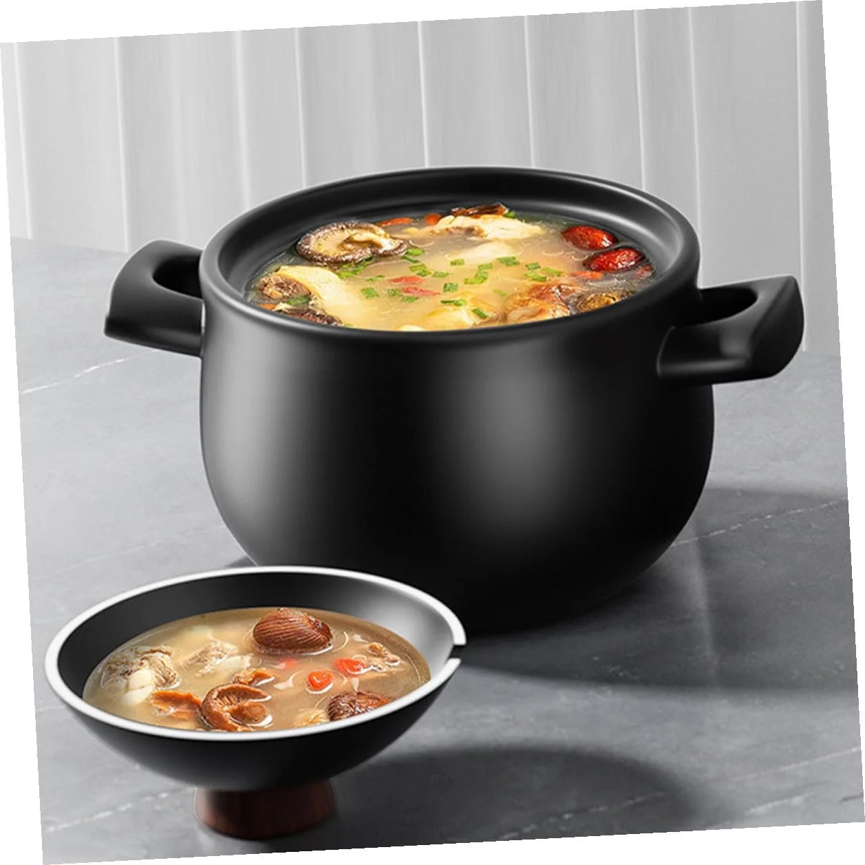 Кастрюля-жаровня Керамика 1.8 l С ручкой и крышкой, фото №7