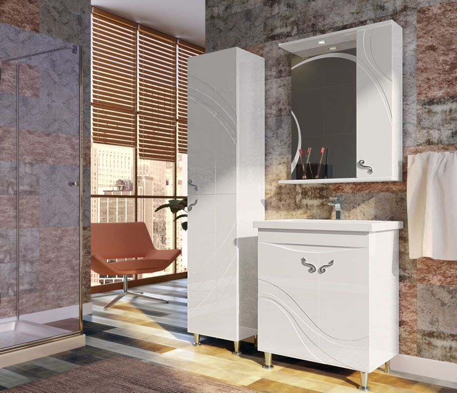 Тумба Aquarius Ронда 55 см с умывальником Артеко 55, фото №2