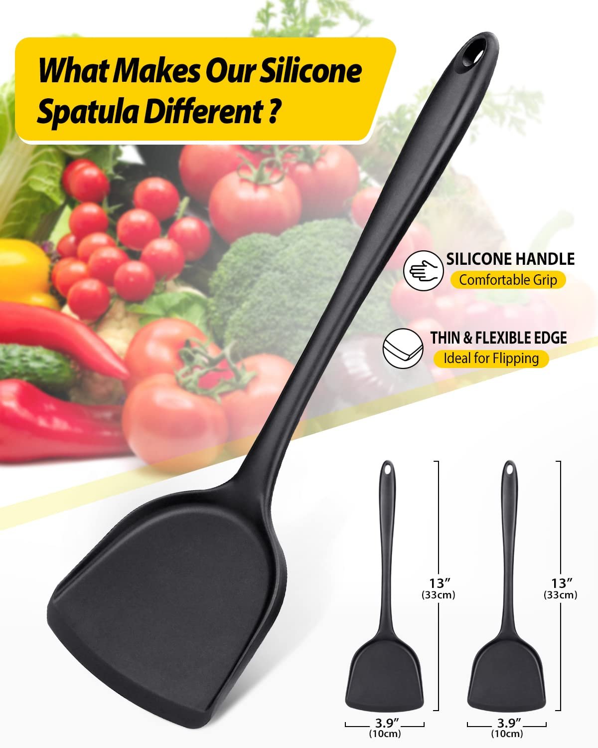 Набор лопаток для вока Silicone 2 Pack Non-Stick Heat Resistant, фото №2
