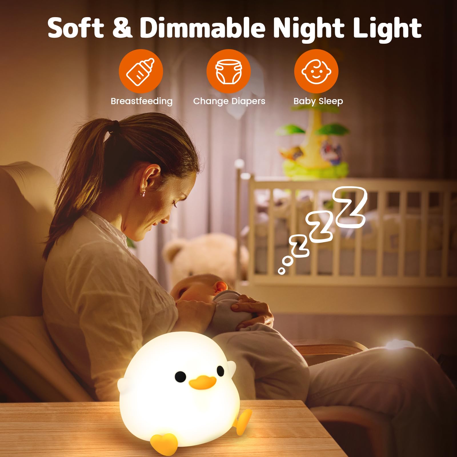 Ночник UCAMP Children's LED Силиконовый Прикроватная Лампа с Диммером сенсорная и Таймером USB Перезаряжаемый Декор Детский, фото №2