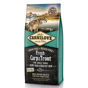 Сухой корм для взрослых собак Carnilove Fresh Hair Healthy Skin с карпом и форелью 12 кг - Фото 1