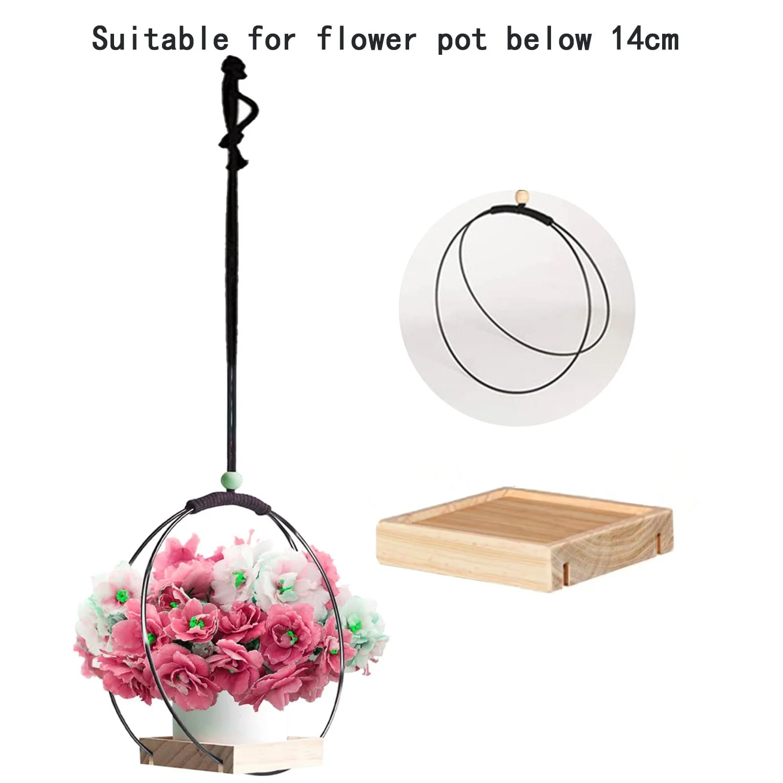 Підвісна полиця для квіткового горщика Modern дерев'яна, фото №7