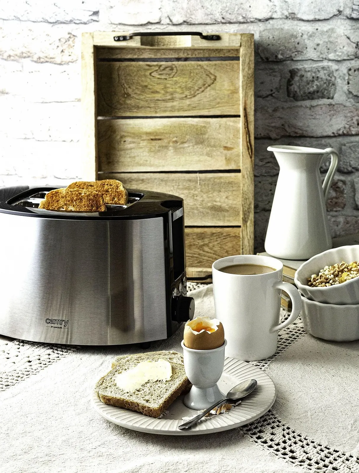 Тостер CAMRY Adler 2 скибочки, 850 Вт, регулювання ступеня підсмажування та кнопка зупинки, фото №9