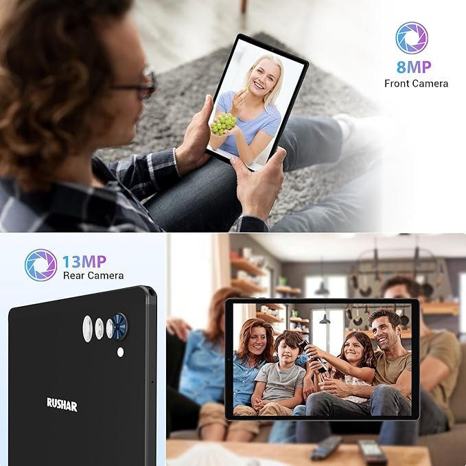 Планшет 10.4" Full HD RUSHAR P107 12+24/256Gb 4G 2-SIM 8 ядер Android 14 8000 mAh Чорний, фото №6